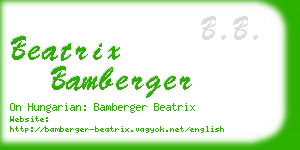 beatrix bamberger business card